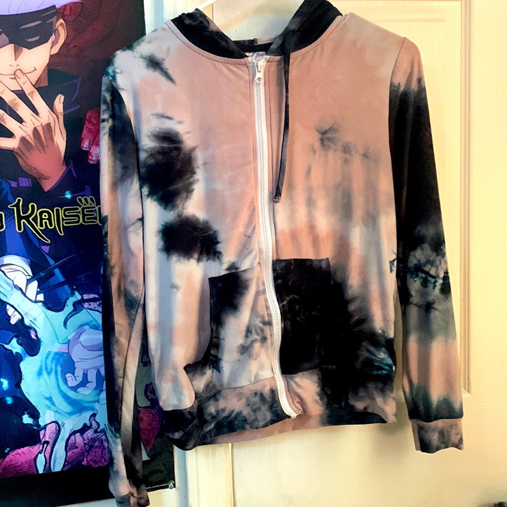 Zip up jacket, tie dye